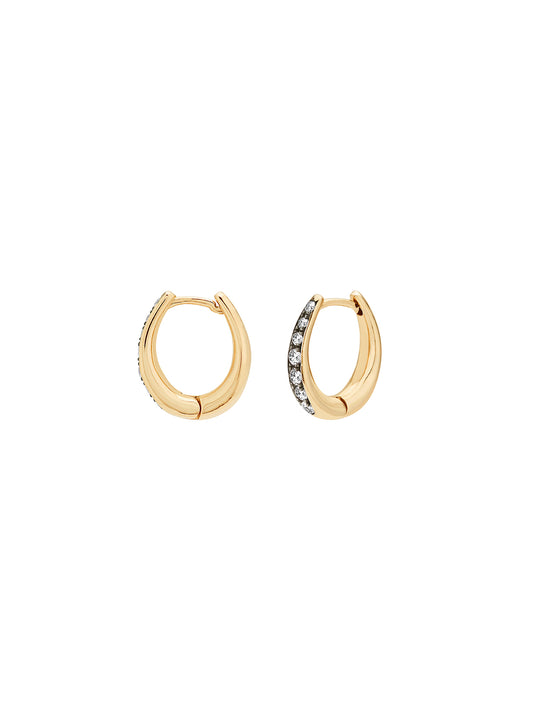 Victoria Diamond Reem Mini Hoops, Black Rhodium