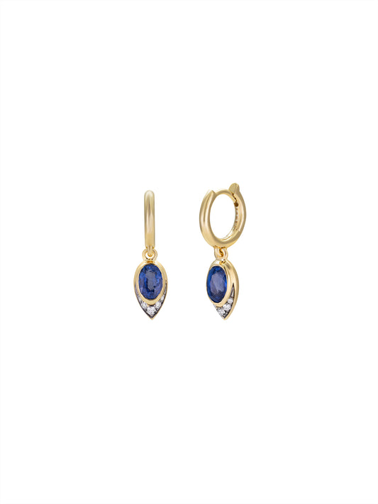 Blue Sapphire Reem Peacock Mini Hoops
