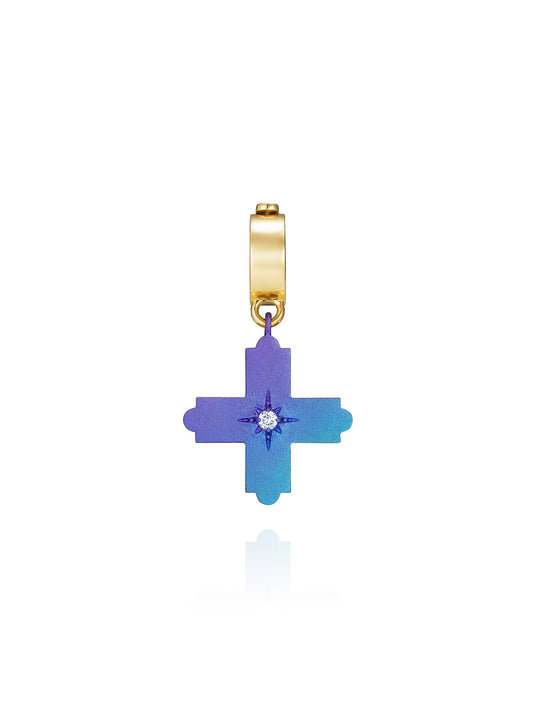 Doris Aegean Titanium & Diamond Cross Charm