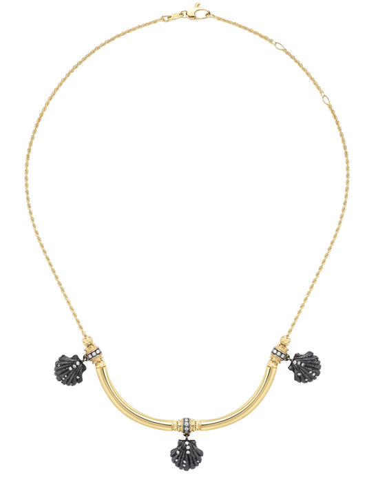 Trixie Venus Black Enamel Necklace