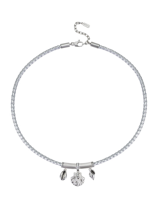 White Gold Trechelle Cord Charm Necklace
