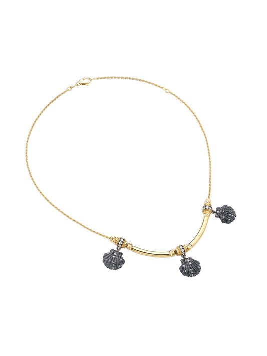 Trixie Venus Black Enamel Necklace