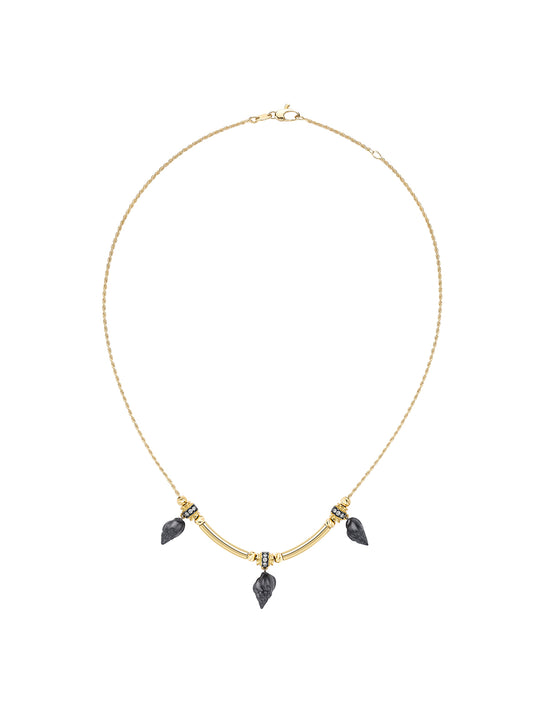 Trixie Tulip Black Enamel Necklace