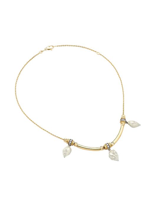 Trixie Tulip Ivory Enamel Necklace