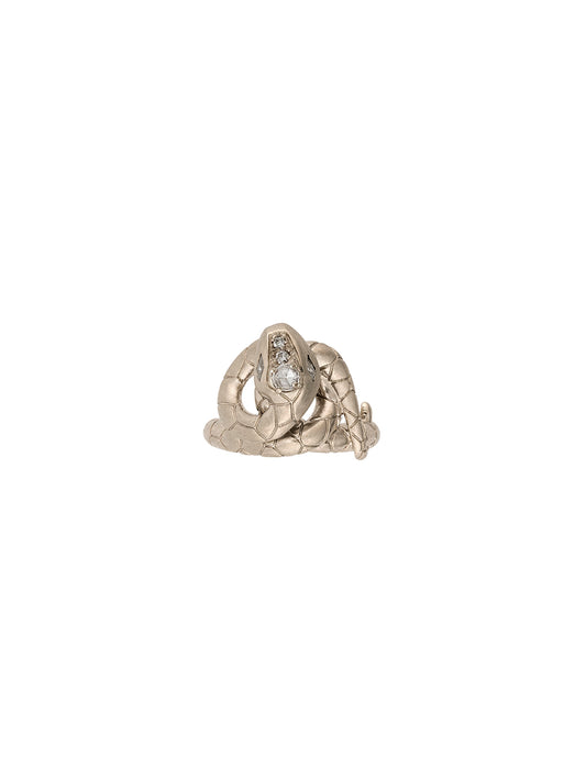 White Gold Naga Serpentia Ring