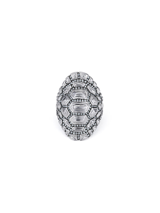 White Gold Diamond Madagascar Reptilia Ring