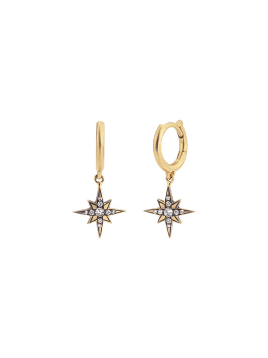 Star Astraea Black Rhodium Mini Hoops