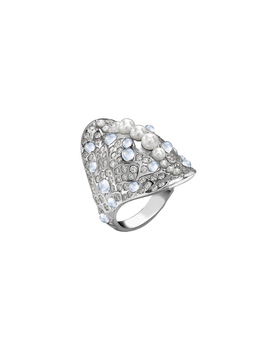 White Una Rainbow Fish Oseanyx Ring