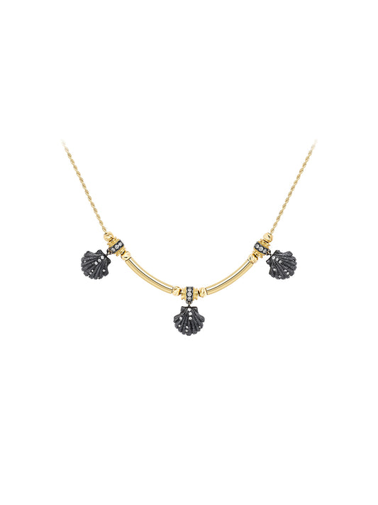 Trixie Venus Black Enamel Necklace