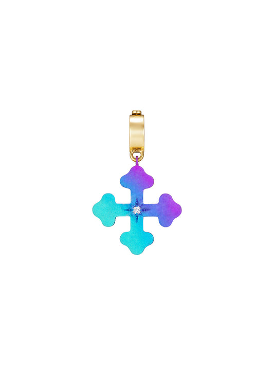 Doris Fleury Titanium & Diamond Cross Charm