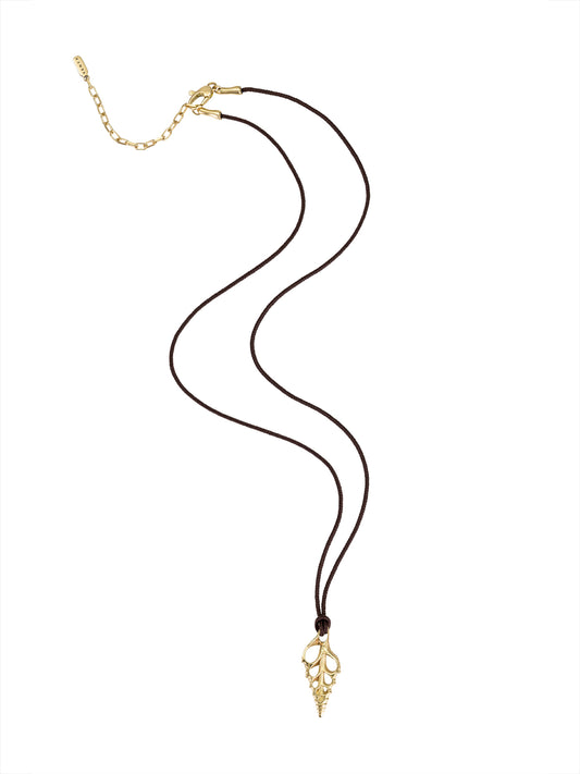 Yellow Gold Mini Aforia Cord Necklace
