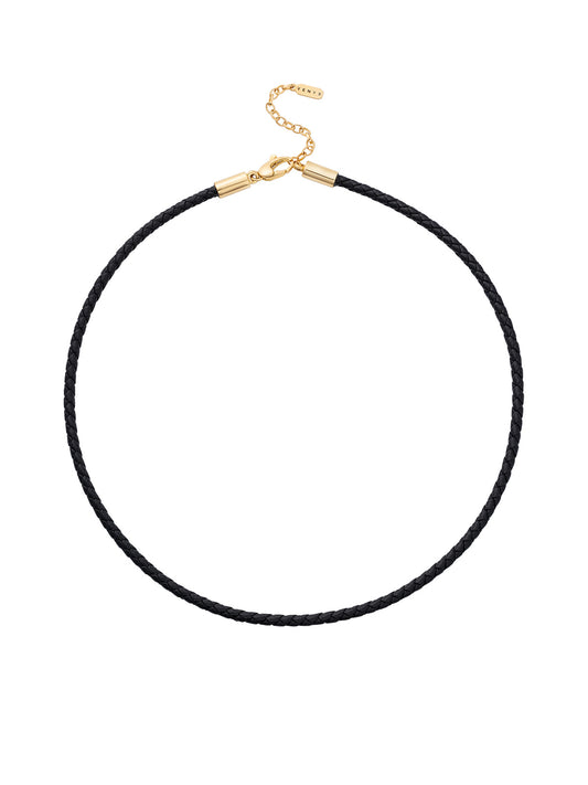 Venyx Signature Black Leather Cord Necklace