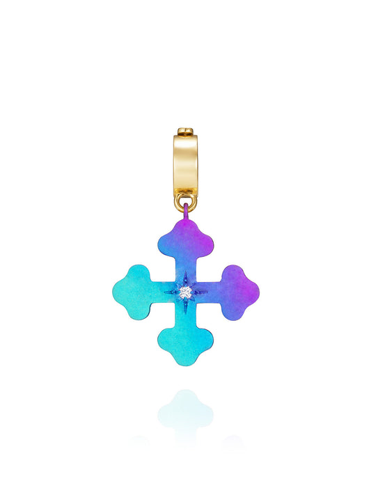 Doris Fleury Titanium & Diamond Cross Charm