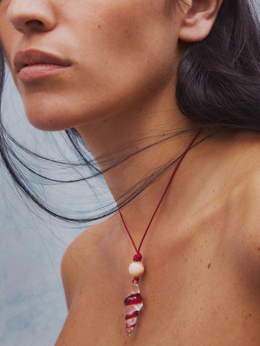 Ochre Pugilina Cord Pendant